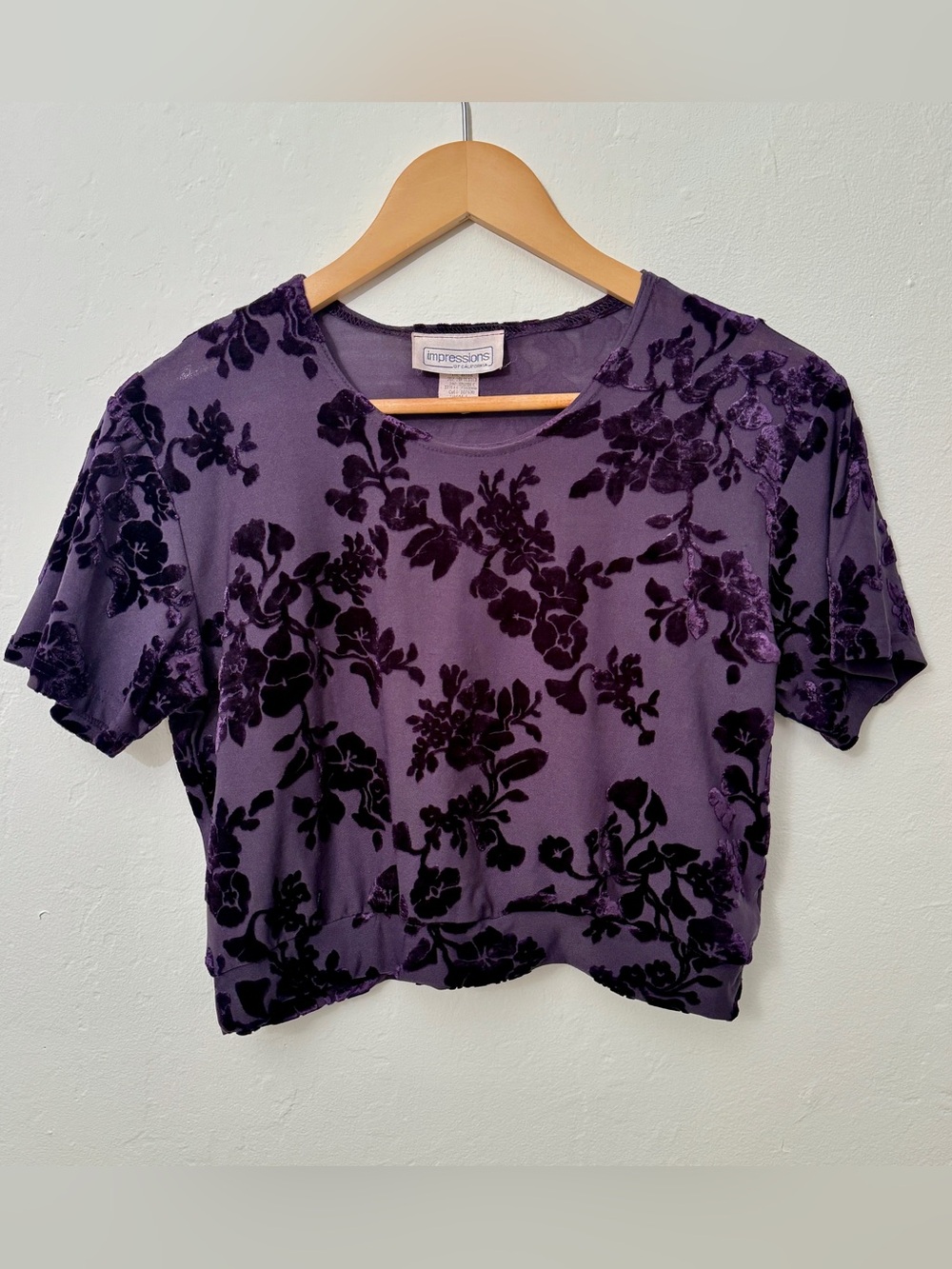 Velvet Floral Crop Top